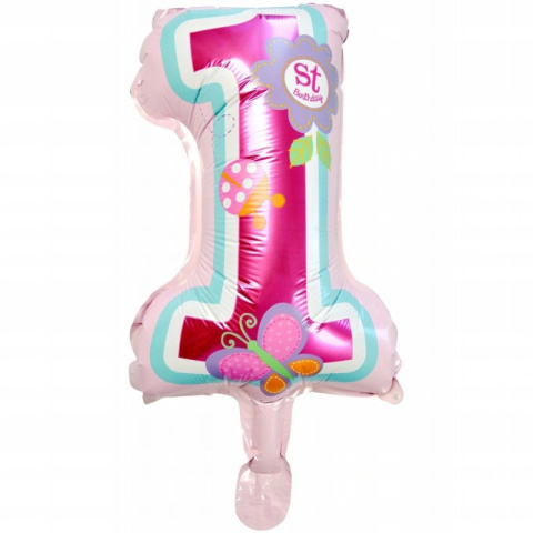 Balon foliowy roczek - różowy Balon foliowy roczek - różowy