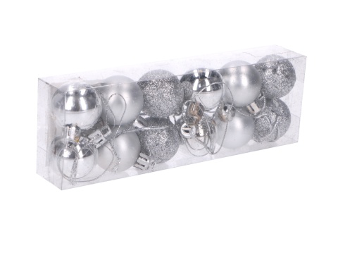 Bombki mini (12 szt.) srebrne Bombki mini (12 szt.) srebrne