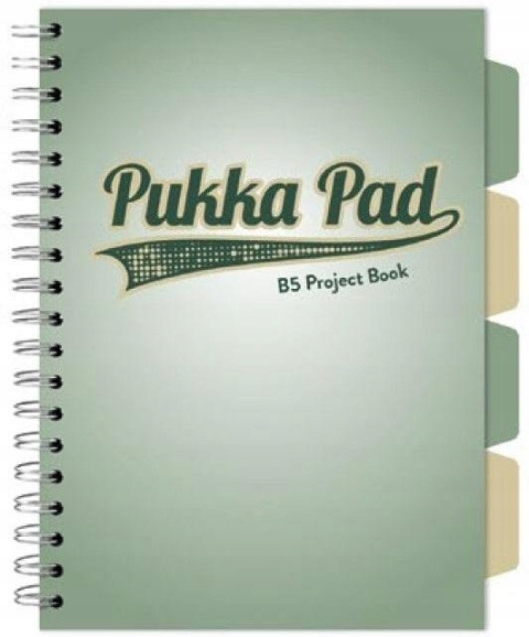 PUKKA PROJECT BOOK SAGE B5 KRATKA ZIELONY 100K 80G