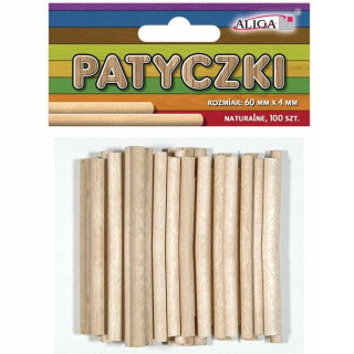 Patyczki NATURAL 60x4MM 100szt PK-0142