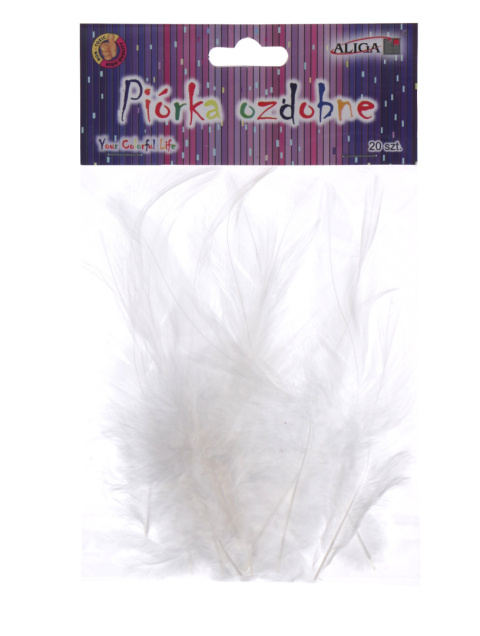 Piórka białe 14cm 20szt/op
