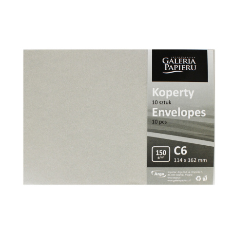 # KOPERTA C6 NK SREBRNA PERŁA KPL.10SZT GALERIA # KOPERTA C6 NK SREBRNA PERŁA KPL.10SZT GALERIA
