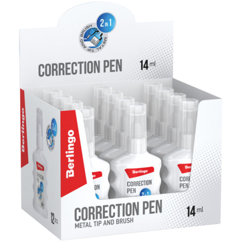 Berlingo Korektor w płynie "2in1" 14ml (12 szt.) Berlingo Korektor w płynie "2in1" 14ml (12 szt.)