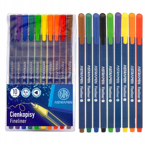 Cienkopisy trójkątne 0,4 mm ASTRAPEN - 10 szt.