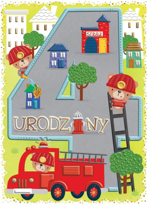 KARNET B6 ZŁOCONY 4- URODZINY STRAŻ POŻARNA