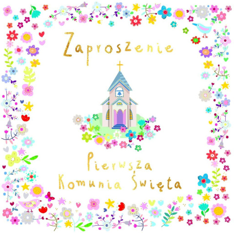 Zaproszenie KW Komunia DOM BOŻY kpl.5szt