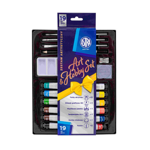 Zestaw artystyczny ASTRA ART&HOBBY - 19 el. Farby Zestaw artystyczny ASTRA ART&HOBBY - 19 el. Farby