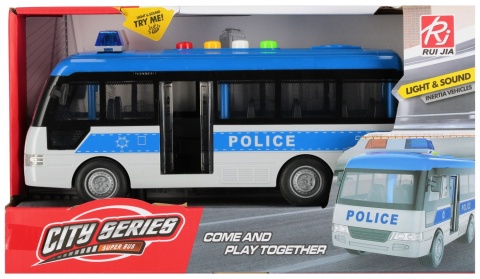 AUTOBUS POLICJA ŚW/DŹWIĘK 29X17X11 MC