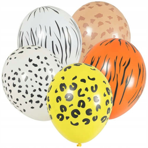 Balony z nadrukiem zwierzęcym (5 szt.) Balony z nadrukiem zwierzęcym (5 szt.)