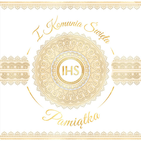 KARNET 15X15 KOMUNIA HOSTIA ZŁOCONA KARNET 15X15 KOMUNIA HOSTIA ZŁOCONA