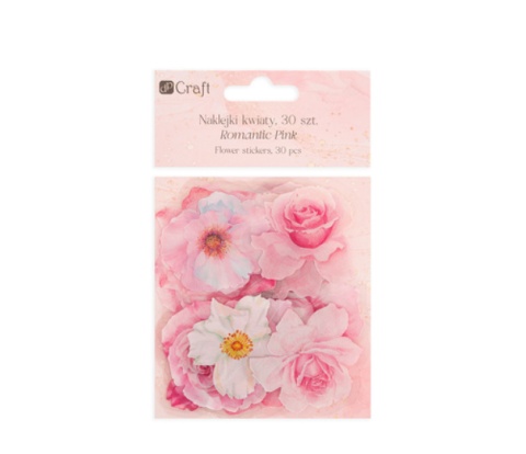 NAKLEJKI KWIATY 30 SZT ROMANTIC PINK