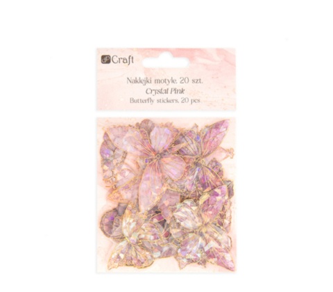 NAKLEJKI POŁYSKUJĄCE MOTYLE 20SZT.CRYSTAL PINK NAKLEJKI POŁYSKUJĄCE MOTYLE 20SZT.CRYSTAL PINK