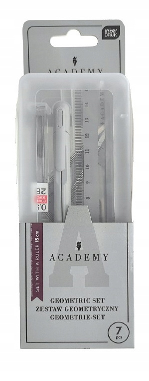 Zestaw geometryczny 7 elementów w pudełku Interdruk Academy