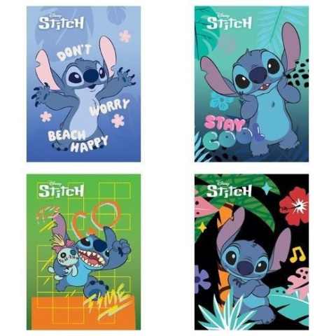 Zeszyt A4 32k linia podwójna dwukolor lamin STITCH