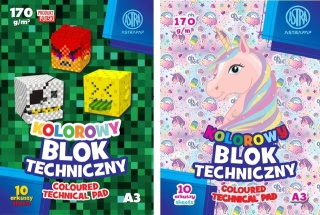 Blok kolor barwiony w masie ASTRA A3 170g