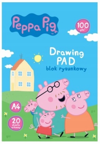 Blok rysunkowy PEPPA PIG A4 100g 20 ark