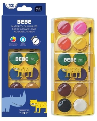 Farby akwarelowe 12kol.BEBE Kids