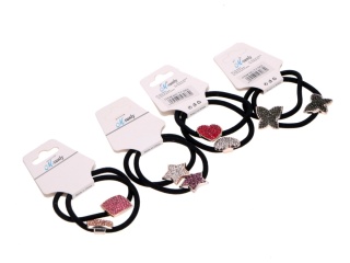 GUMKI DO WŁOSÓW 2SZT CZARNE Z KRYSZTAŁKAMI (20)