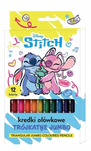 KREDKI OŁÓW JUMBO TRÓJKĄTNE 12KOL. STITCH BENIAMIN