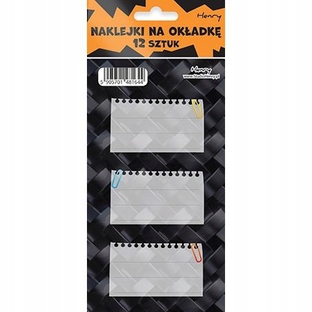 NAKLEJKI NA ZESZYT KARBON 12SZT