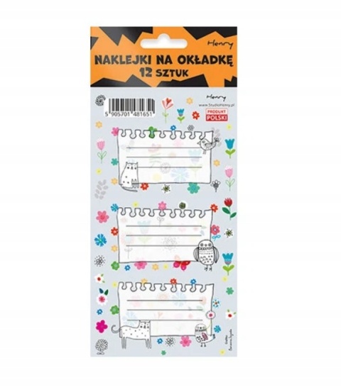 NAKLEJKI NA ZESZYT ŁĄKA 12SZT