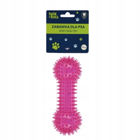 ZABAWKA DLA PSA KOŚĆ PISZCZ KOLCE RÓŻ 15CM TRIK ZABAWKA DLA PSA KOŚĆ PISZCZ KOLCE RÓŻ 15CM TRIK