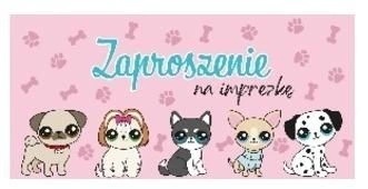 Zaproszenie PIESKI - komplet 5 sztuk