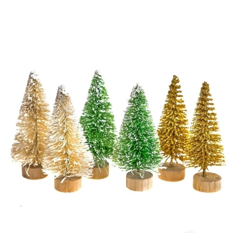 CHOINKI DEKORACYJNE 6,5CM 6SZT. MIX