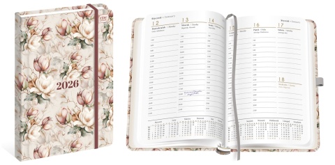 Kalendarz książ.A5 192 Mat+UV Magnol. 26