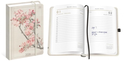 Kalendarz książk.A5 384 Mat+UV Cherry 26