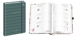 Kalendarz książk.B6 192 Mat+UV Navy 26