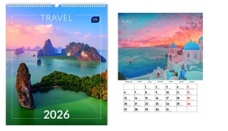 Kalendarz ścien.plan.33,5x40cm Travel 26