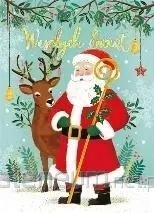 Karnet B6 BN MIKOŁAJ Z RENIFEREM