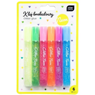 Klej brokatowy do dekor.6x10,5ml NEON