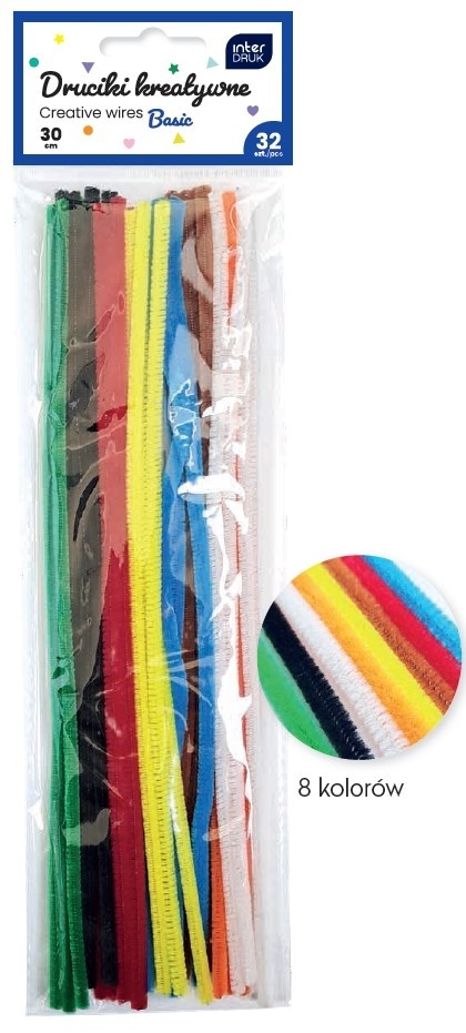 Kolorowe druciki kreaty.30cm 32szt.BASIC Kolorowe druciki kreaty.30cm 32szt.BASIC