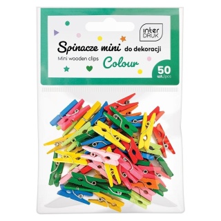 Kolorowe spinacze do dekor.mini 50szt.