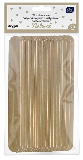 Patyczki do prac plast.natura.200x25mm
