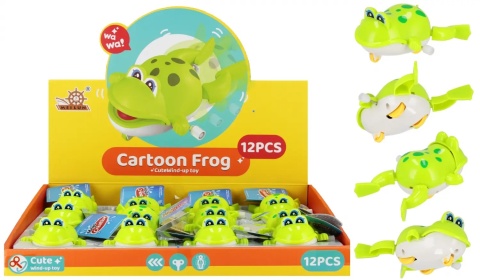 Zabawka nakręcana żabka 11 cm plastikowa mix kolorów