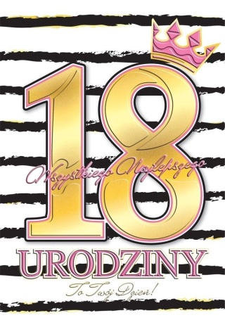 Karnet A5 18- URODZINY ZŁOCONY PRISON PINK