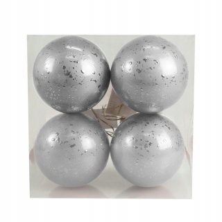 Zestaw bombek z efektem rosy (4 szt.) - srebrny