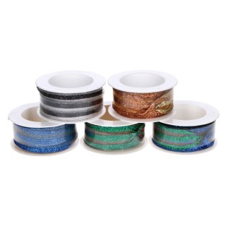 ! WSTĄŻKA NA SZPULI DWUSTR. ZŁOCONA MIX 30MM/3M