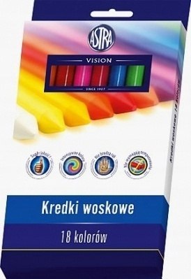 Kredki woskowe 18kol Astra Kredki woskowe 18kol Astra