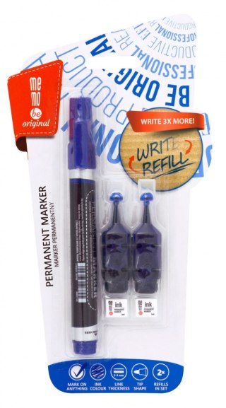Marker permanentny MEMOBE 2Xzapas BLUE