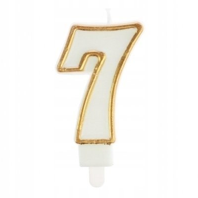 Świeczka cyferka nr 7 złota Świeczka cyferka nr 7 złota