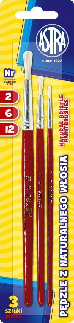 Zestaw pędzli z natural. włosia Astra 3sztuki Zestaw pędzli z natural. włosia Astra 3sztuki