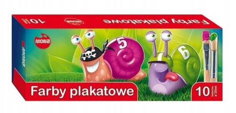 Farby plakatowe MONA 10 kolorów Farby plakatowe MONA 10 kolorów