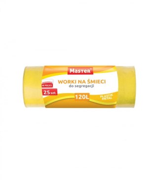 WORKI NA ŚMIECI LDPE 120/25 MASTER ŻÓŁTE S227