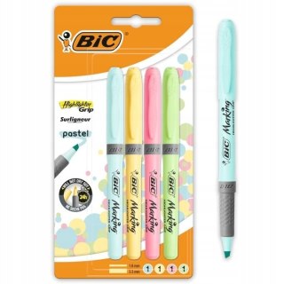 Zestaw 4 zakreślaczy pastelowych BIC