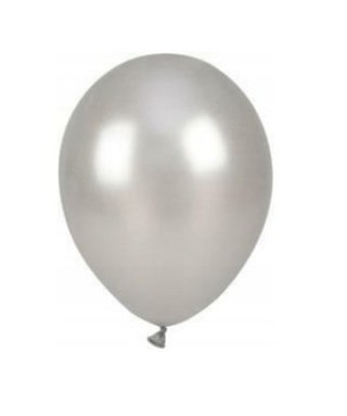 BALONY 100SZT SREBRNE METALIZOWANE 10"