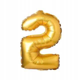 Balon foliowy cyferka nr2 ZŁOTY 71cm